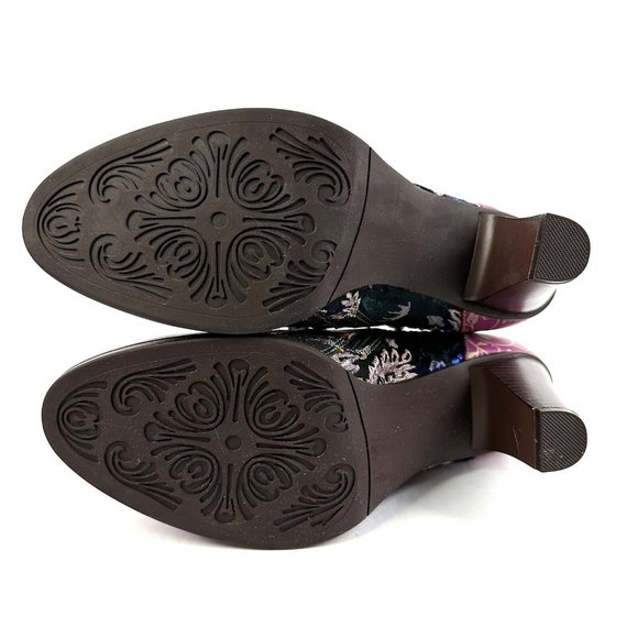 Boho Ankle Boots 42 Colorful Retro Hippie Lace Zip Up Bootie Womens Unique NEW - Picture 7 of 14